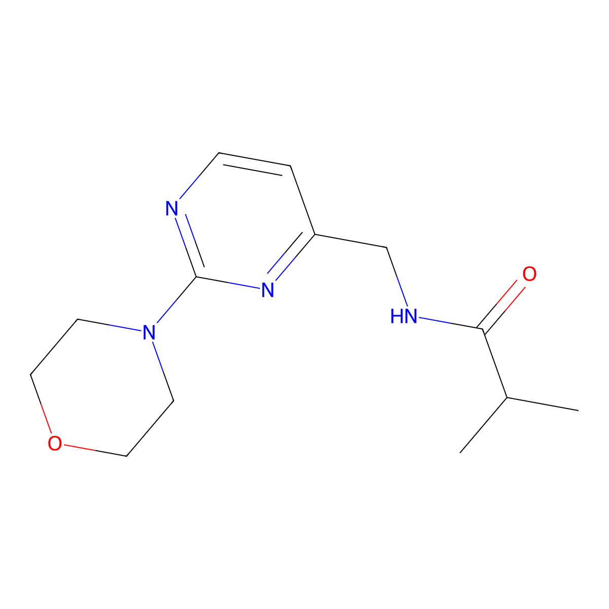 N-((2-morpholinopyrimidin-4-yl)methyl)isobutyramide molecular structure, CAS 1797620-25-7