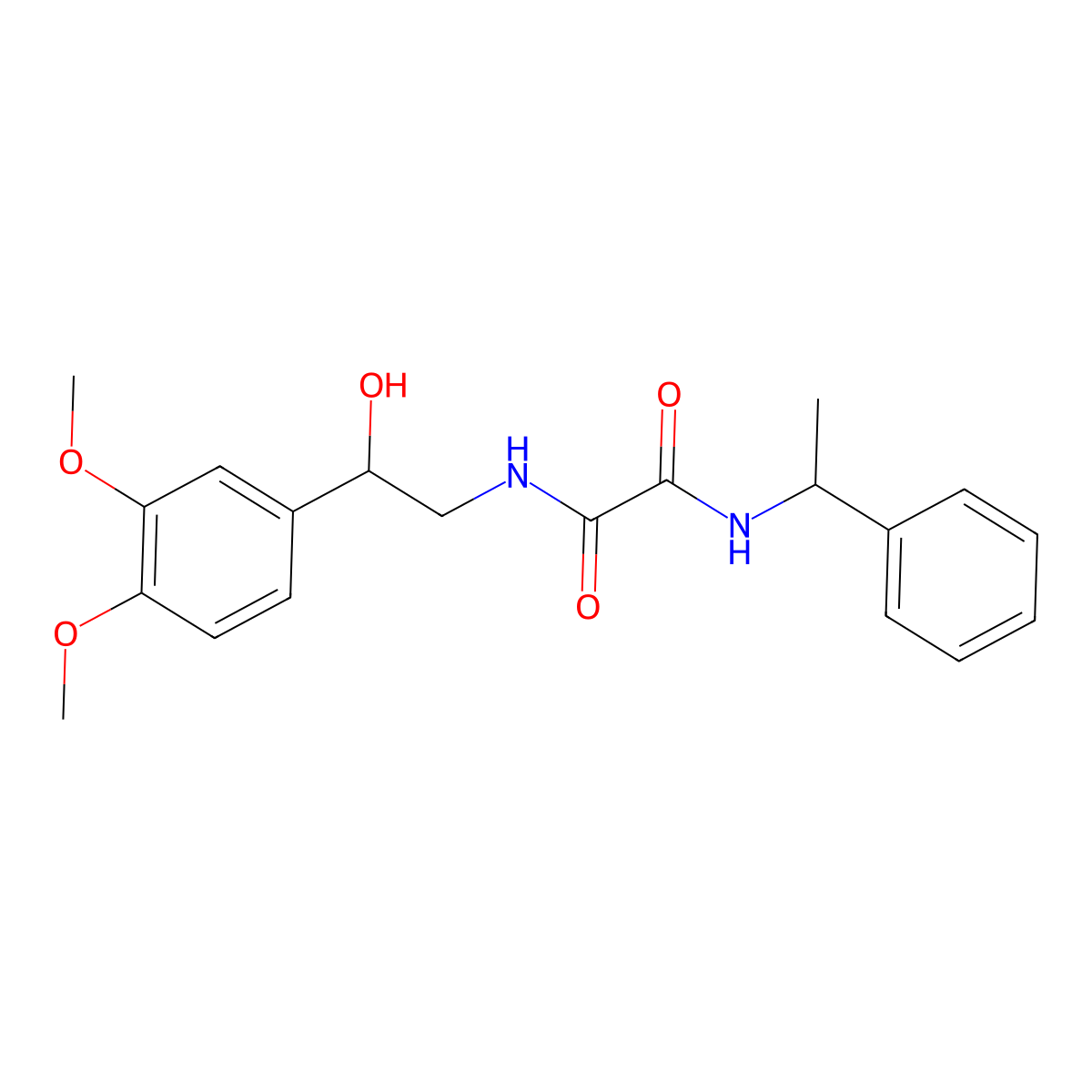 N1-(2-(3,4-dimethoxyphenyl)-2-hydroxyethyl)-N2-(1-phenylethyl)oxalamide molecular structure, CAS 1797620-27-9
