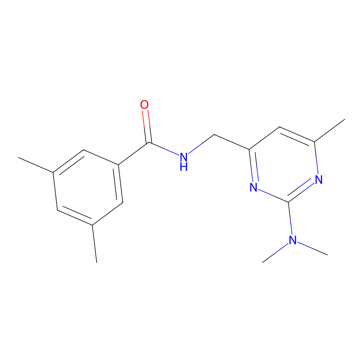 N-{[2-(dimethylamino)-6-methylpyrimidin-4-yl]methyl}-3,5-dimethylbenzamide molecular structure, CAS 1797620-71-3