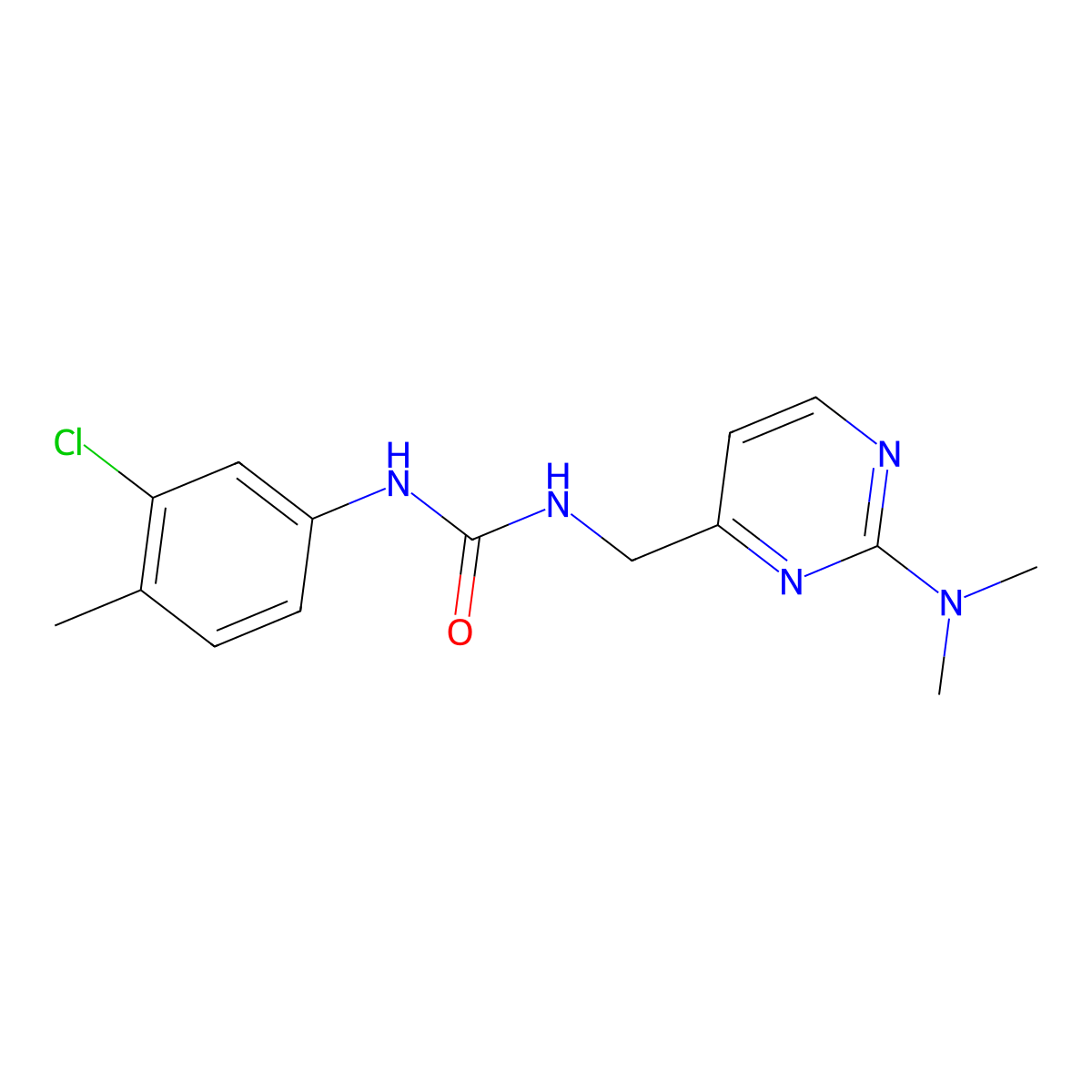 1-(3-Chloro-4-methylphenyl)-3-{[2-(dimethylamino)pyrimidin-4-yl]methyl}urea molecular structure, CAS 1797621-13-6