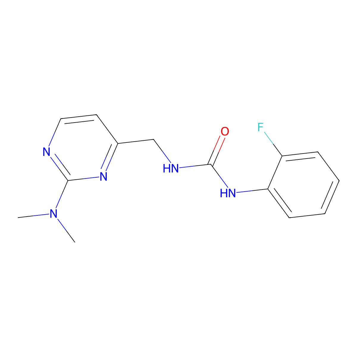 1-((2-(Dimethylamino)pyrimidin-4-yl)methyl)-3-(2-fluorophenyl)urea molecular structure, CAS 1797621-20-5