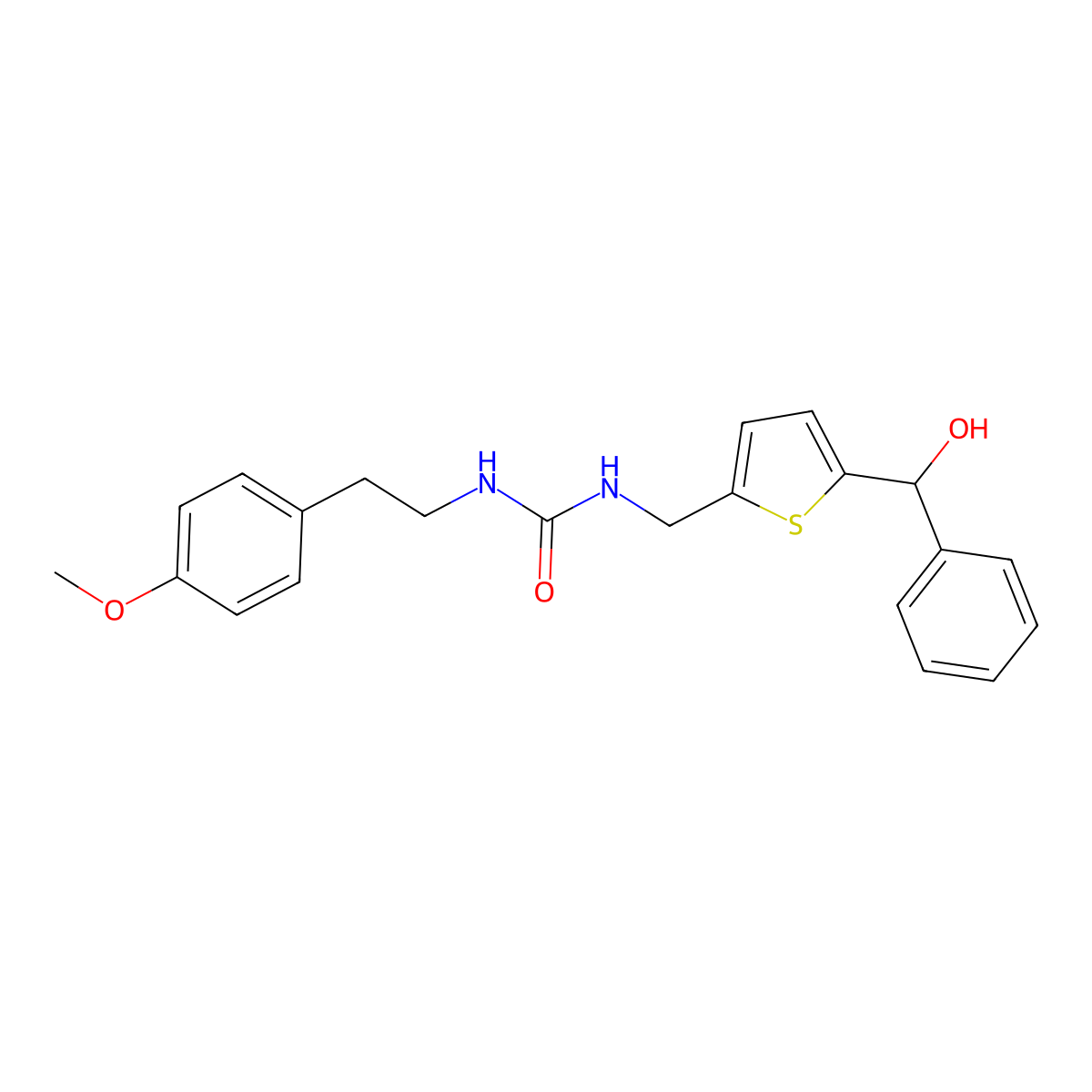 1-((5-(Hydroxy(phenyl)methyl)thiophen-2-yl)methyl)-3-(4-methoxyphenethyl)urea molecular structure, CAS 1797621-44-3