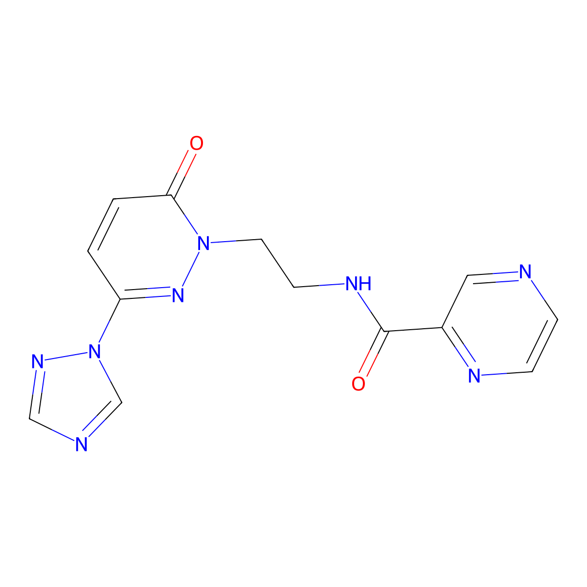 N-(2-(6-oxo-3-(1H-1,2,4-triazol-1-yl)pyridazin-1(6H)-yl)ethyl)pyrazine-2-carboxamide molecular structure, CAS 1797621-70-5