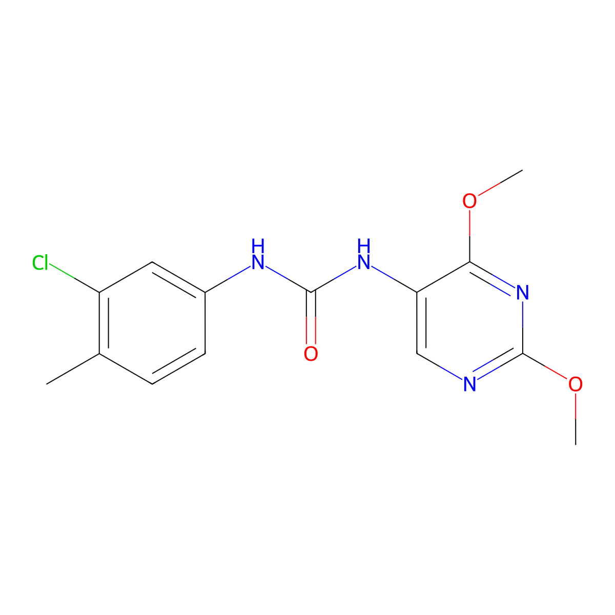1-(3-Chloro-4-methylphenyl)-3-(2,4-dimethoxypyrimidin-5-yl)urea molecular structure, CAS 1797621-91-0