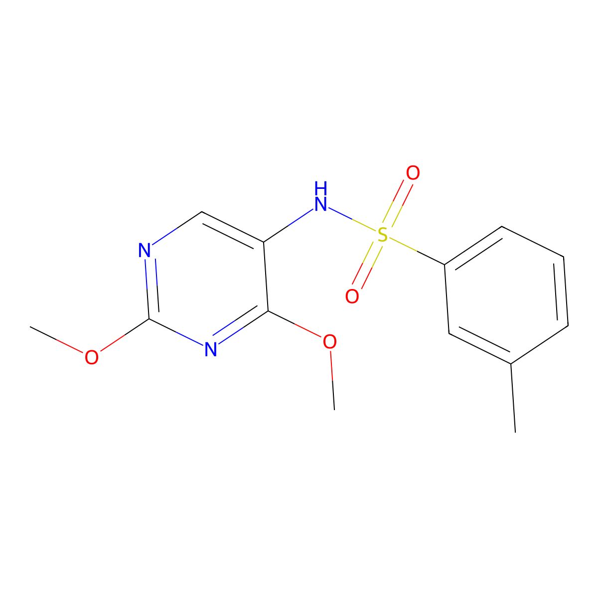 N-(2,4-dimethoxypyrimidin-5-yl)-3-methylbenzenesulfonamide molecular structure, CAS 1797621-99-8