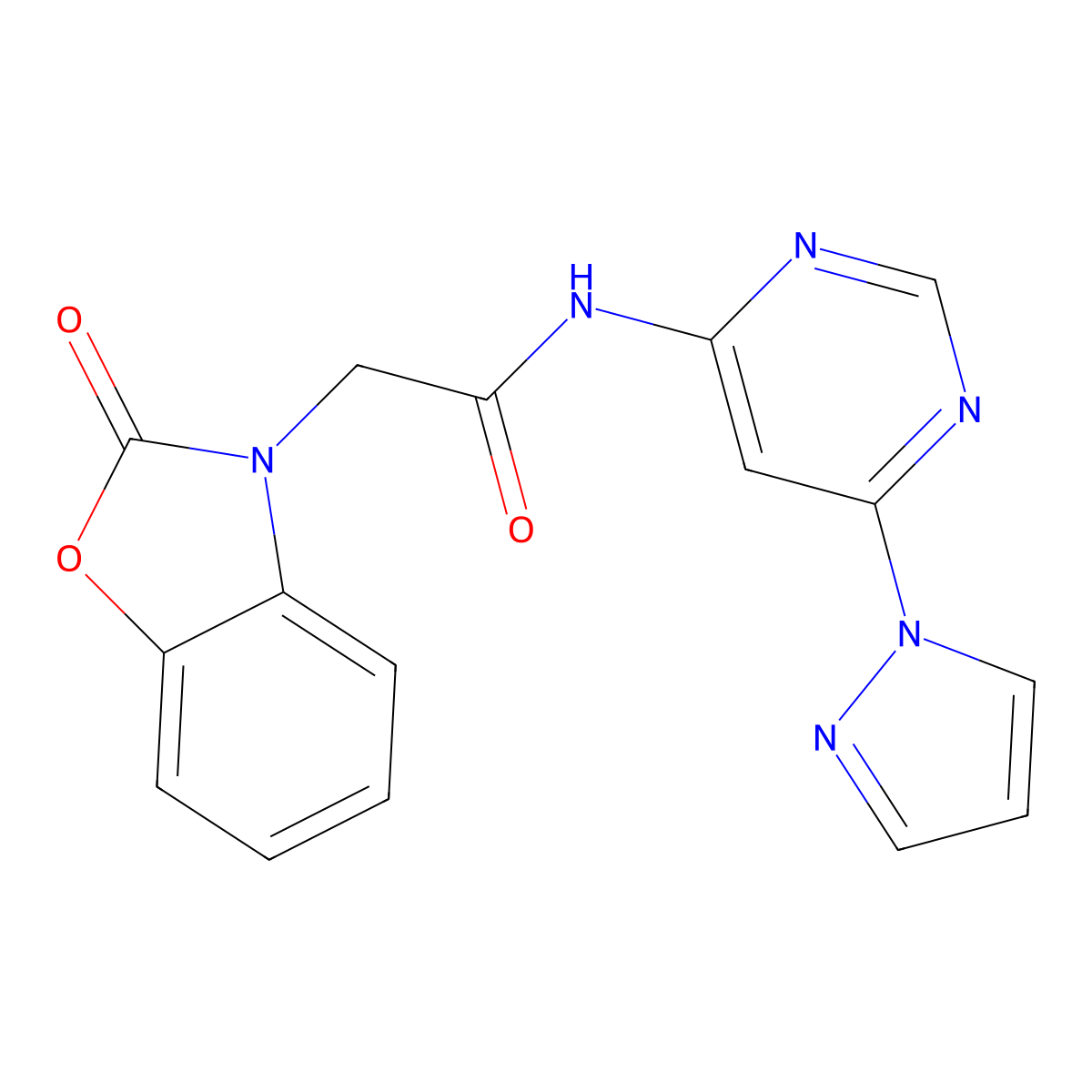 N-(6-(1H-pyrazol-1-yl)pyrimidin-4-yl)-2-(2-oxobenzo[d]oxazol-3(2H)-yl)acetamide molecular structure, CAS 1797622-00-4