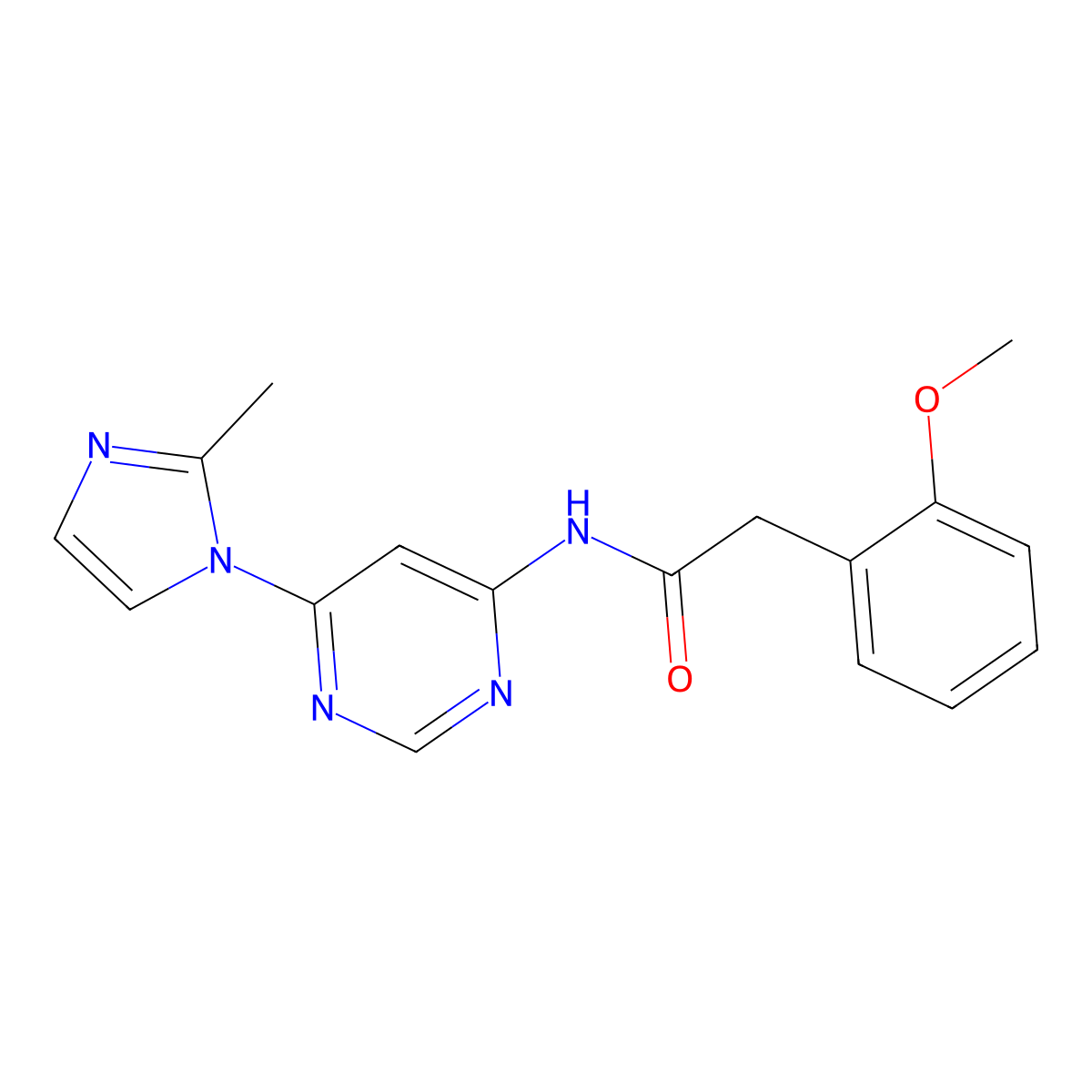 2-(2-methoxyphenyl)-N-(6-(2-methyl-1H-imidazol-1-yl)pyrimidin-4-yl)acetamide molecular structure, CAS 1797622-11-7
