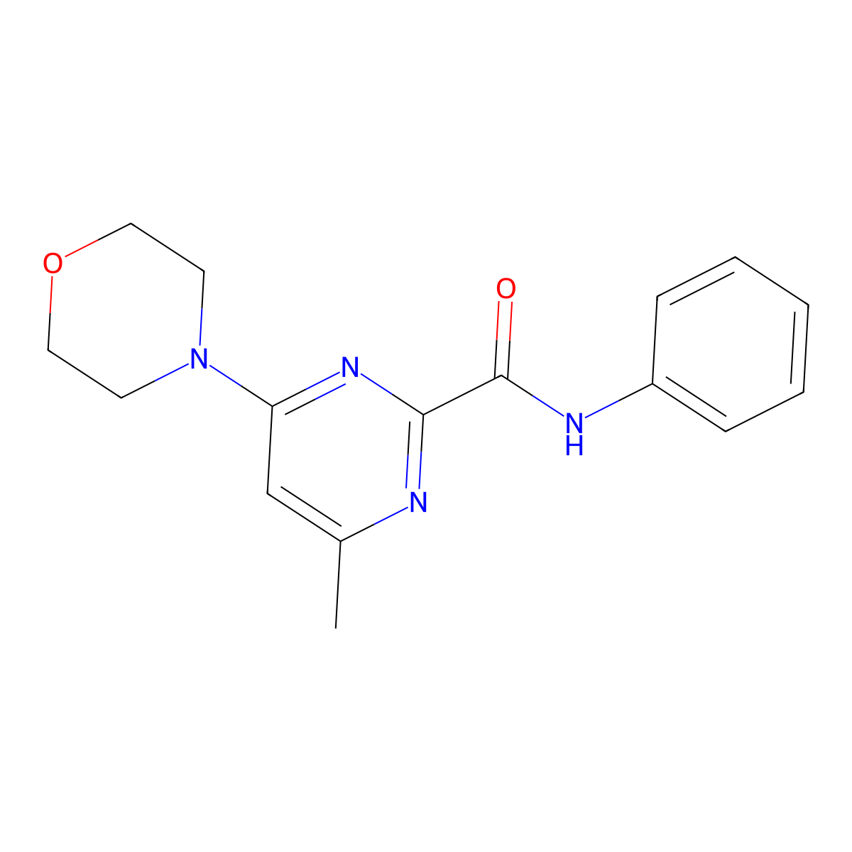 4-methyl-6-morpholino-N-phenylpyrimidine-2-carboxamide molecular structure, CAS 1797622-89-9