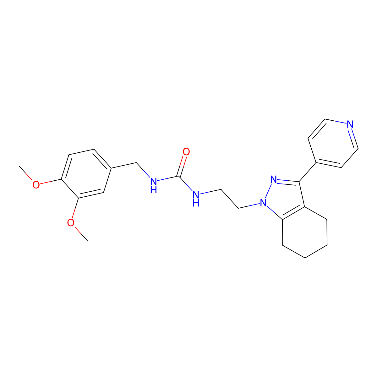 1-(3,4-dimethoxybenzyl)-3-(2-(3-(pyridin-4-yl)-4,5,6,7-tetrahydro-1H-indazol-1-yl)ethyl)urea molecular structure, CAS 1797623-10-9