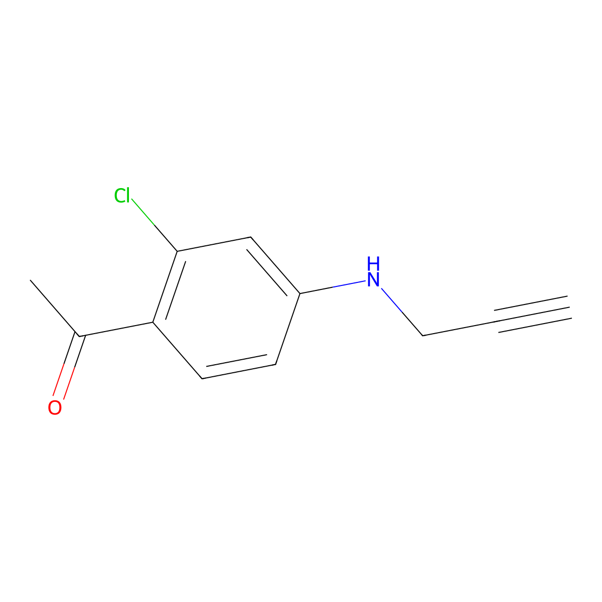 1-{2-Chloro-4-[(prop-2-yn-1-yl)amino]phenyl}ethan-1-one molecular structure, CAS 1797626-14-2