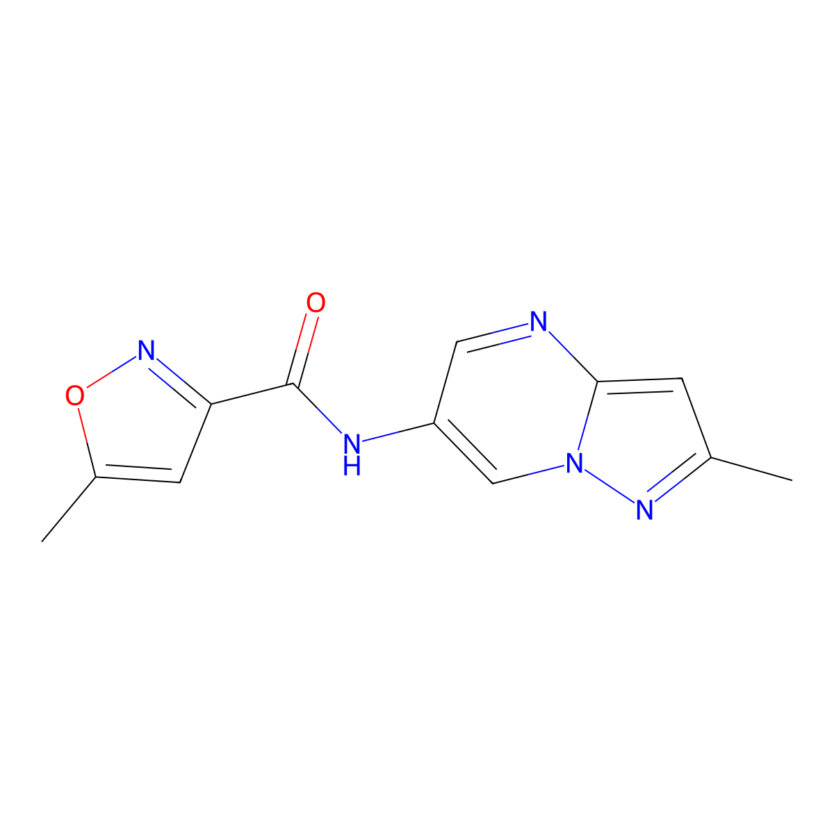 5-methyl-N-(2-methylpyrazolo[1,5-a]pyrimidin-6-yl)isoxazole-3-carboxamide molecular structure, CAS 1797627-94-1