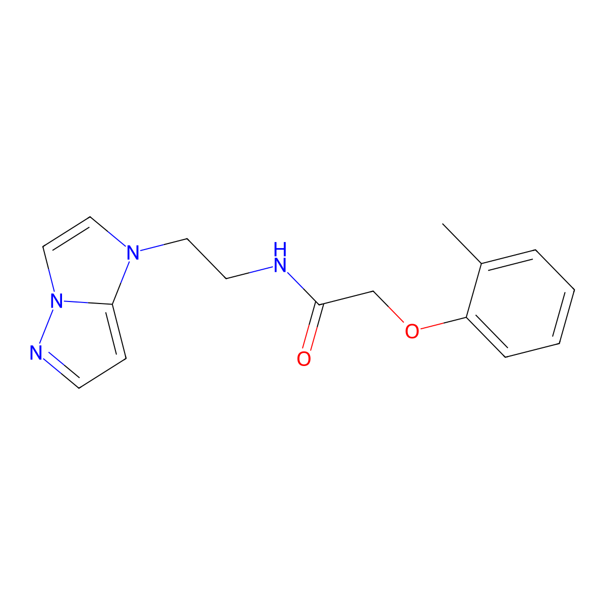 N-(2-(1H-imidazo[1,2-b]pyrazol-1-yl)ethyl)-2-(o-tolyloxy)acetamide molecular structure, CAS 1797628-76-2