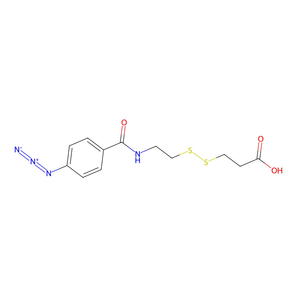 3-[[2-[(4-Azidobenzoyl)amino]ethyl]dithio]propanoicacid molecular structure, CAS 179763-60-1