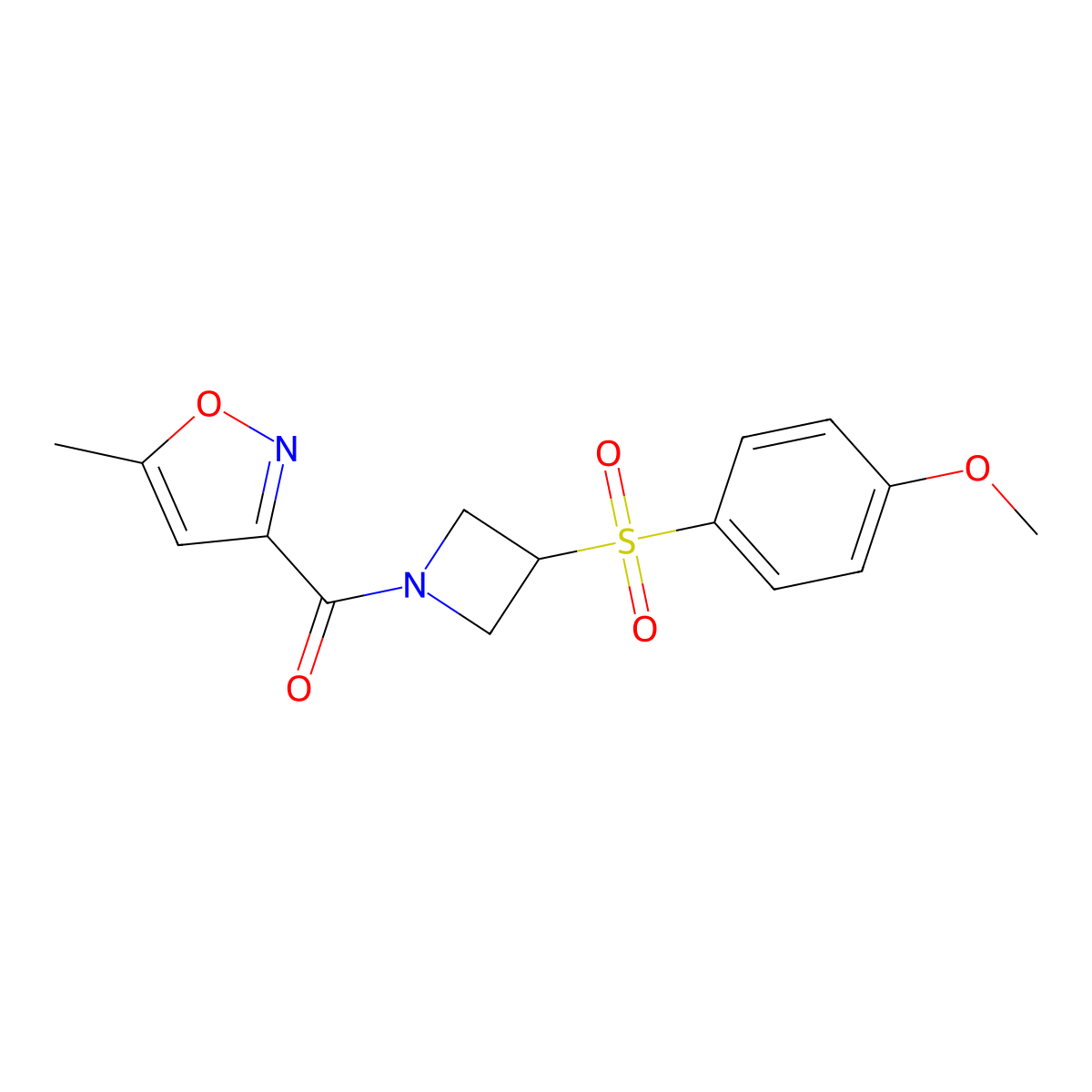 (3-((4-Methoxyphenyl)sulfonyl)azetidin-1-yl)(5-methylisoxazol-3-yl)methanone molecular structure, CAS 1797630-88-6