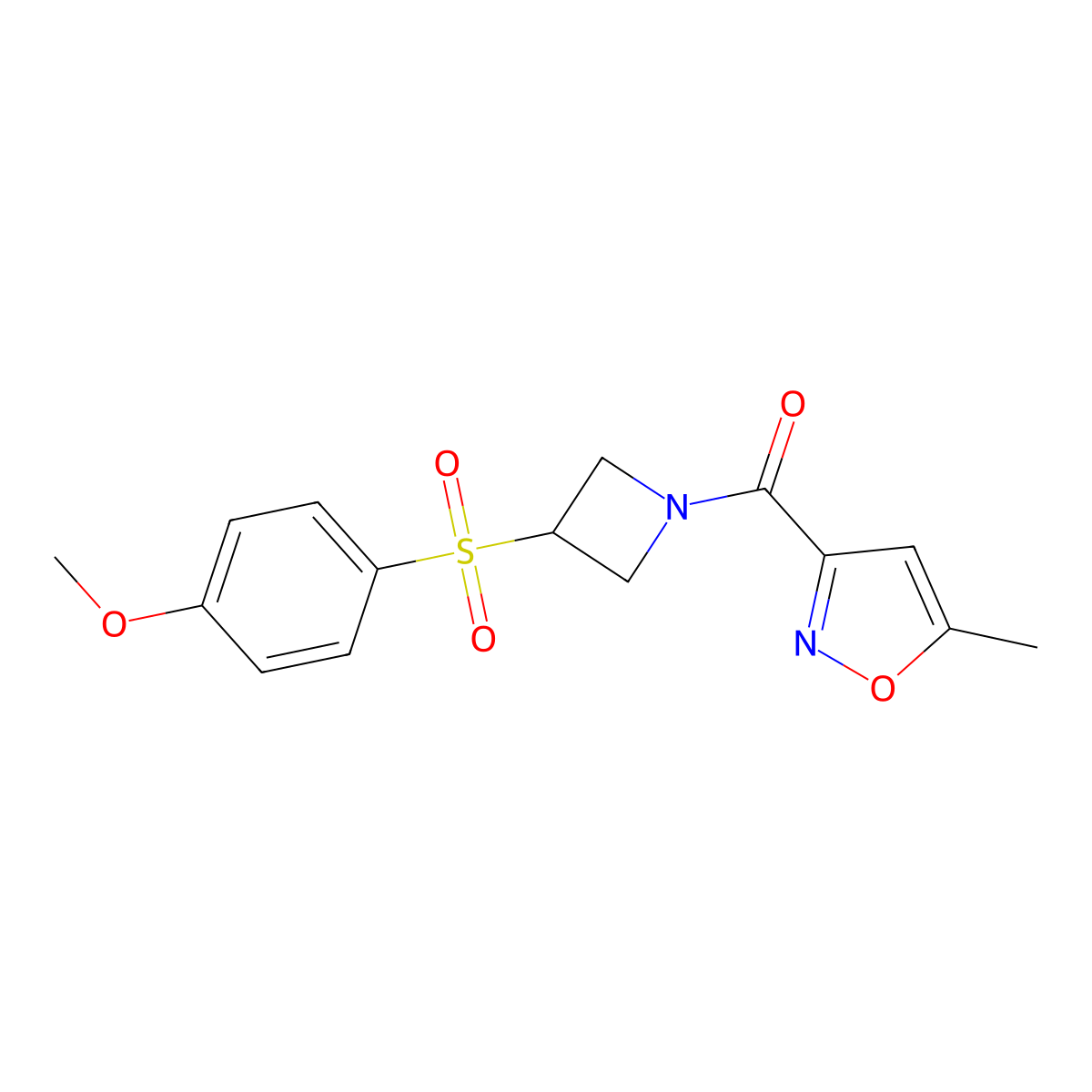 (3-((4-Methoxyphenyl)sulfonyl)azetidin-1-yl)(5-methylisoxazol-3-yl)methanone molecular structure, CAS 1797630-88-6