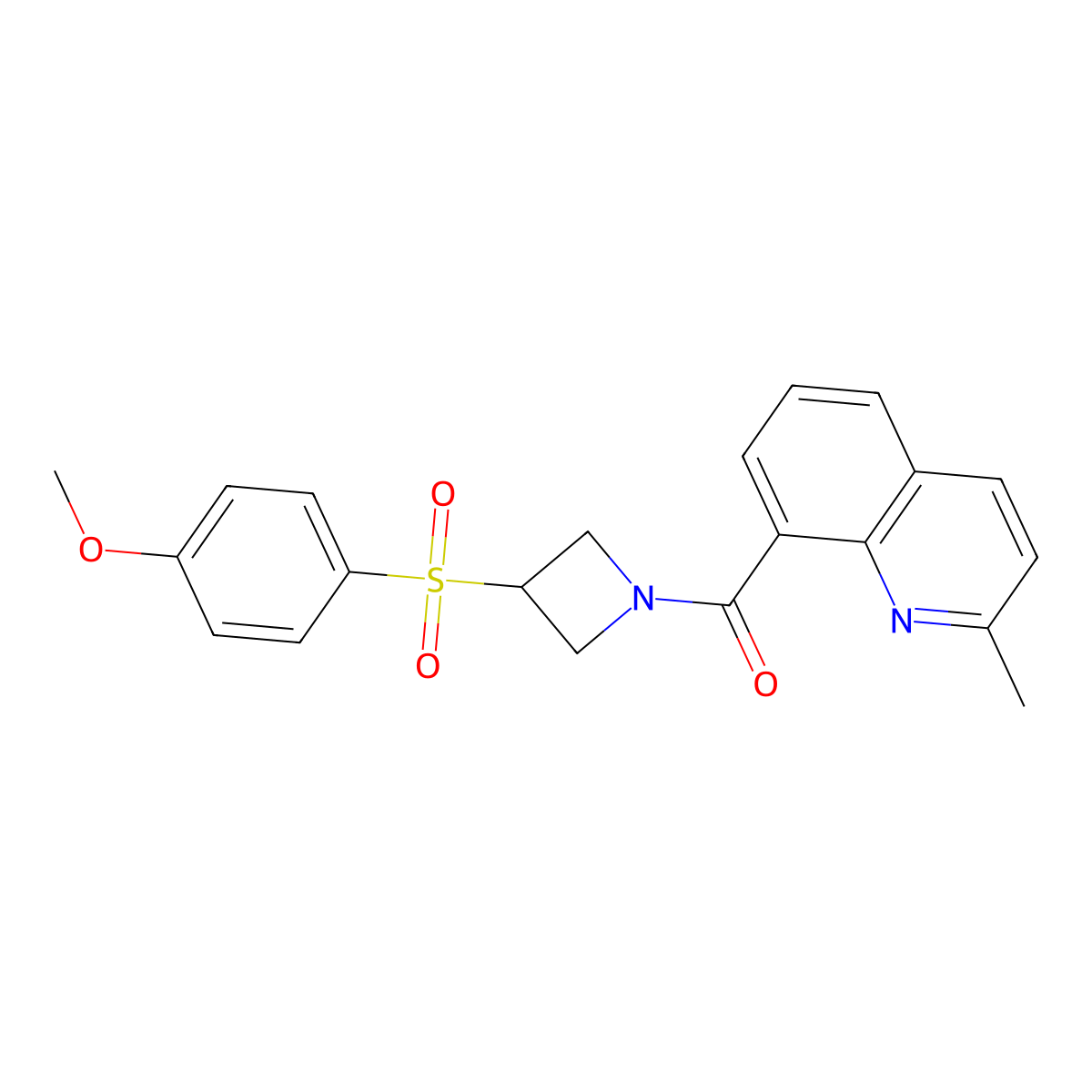 (3-((4-Methoxyphenyl)sulfonyl)azetidin-1-yl)(2-methylquinolin-8-yl)methanone molecular structure, CAS 1797631-20-9