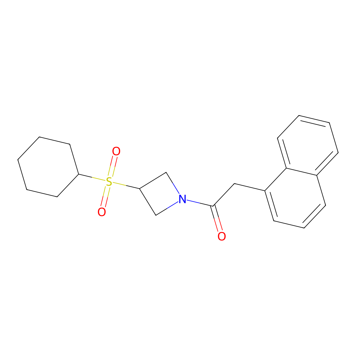 1-(3-(Cyclohexylsulfonyl)azetidin-1-yl)-2-(naphthalen-1-yl)ethanone molecular structure, CAS 1797632-02-0
