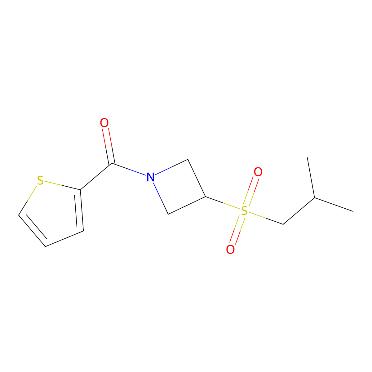 (3-(Isobutylsulfonyl)azetidin-1-yl)(thiophen-2-yl)methanone molecular structure, CAS 1797632-20-2