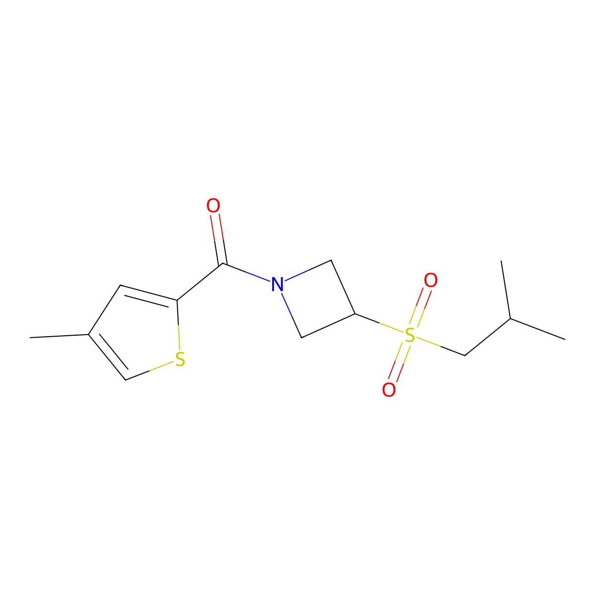(3-(Isobutylsulfonyl)azetidin-1-yl)(4-methylthiophen-2-yl)methanone molecular structure, CAS 1797632-26-8