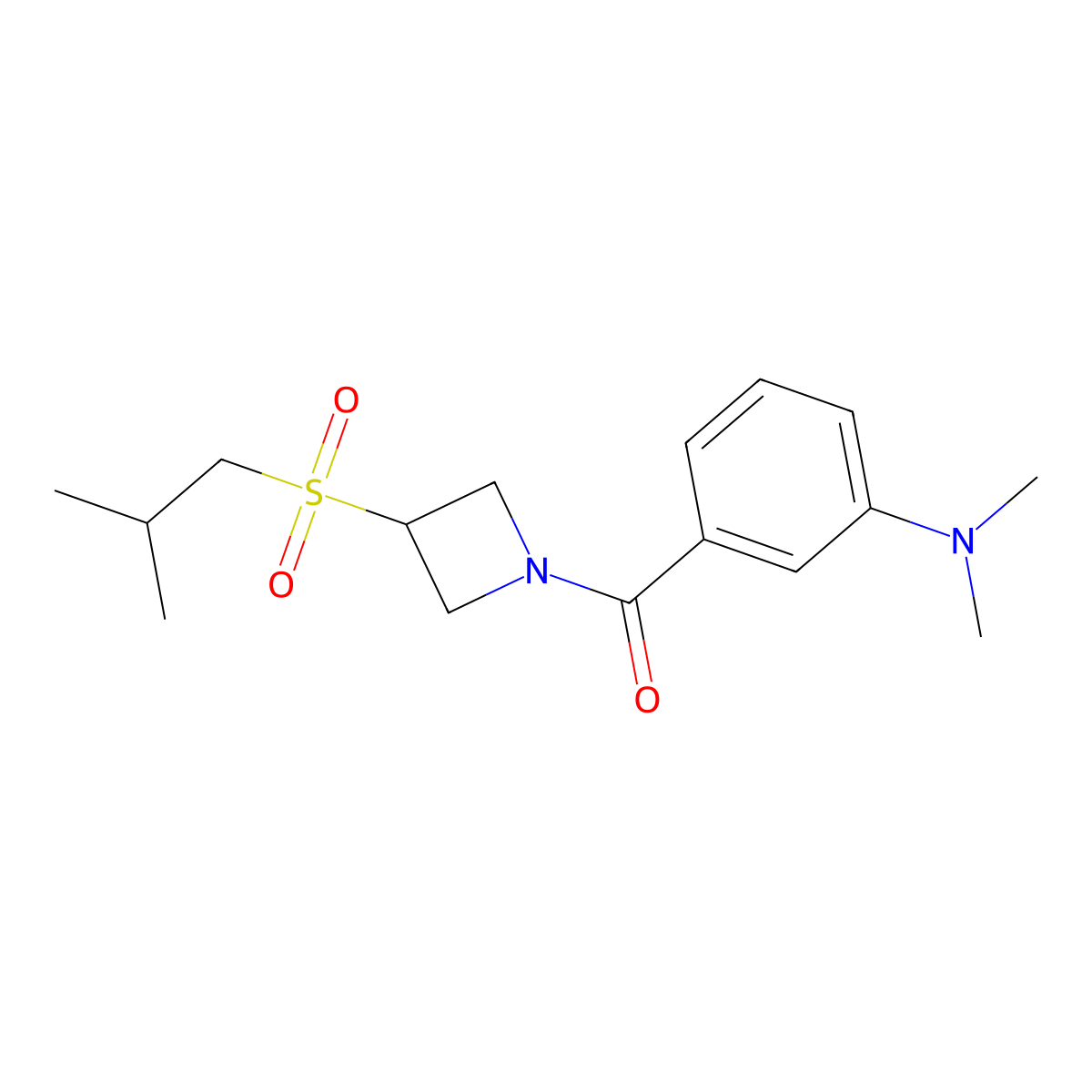 (3-(Dimethylamino)phenyl)(3-(isobutylsulfonyl)azetidin-1-yl)methanone molecular structure, CAS 1797632-31-5