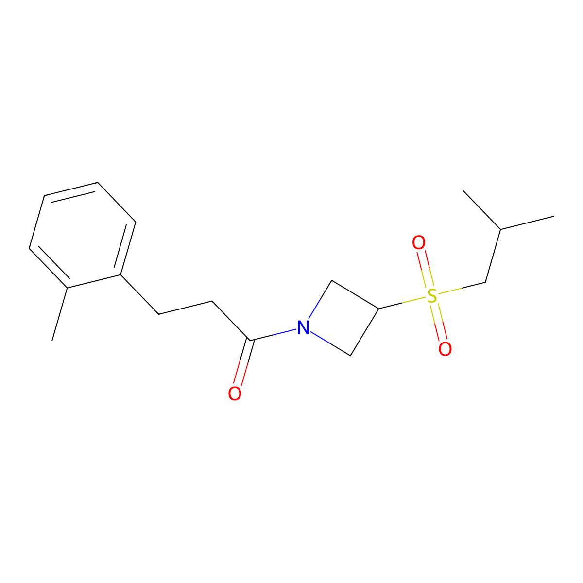 1-(3-(Isobutylsulfonyl)azetidin-1-yl)-3-(o-tolyl)propan-1-one molecular structure, CAS 1797632-58-6