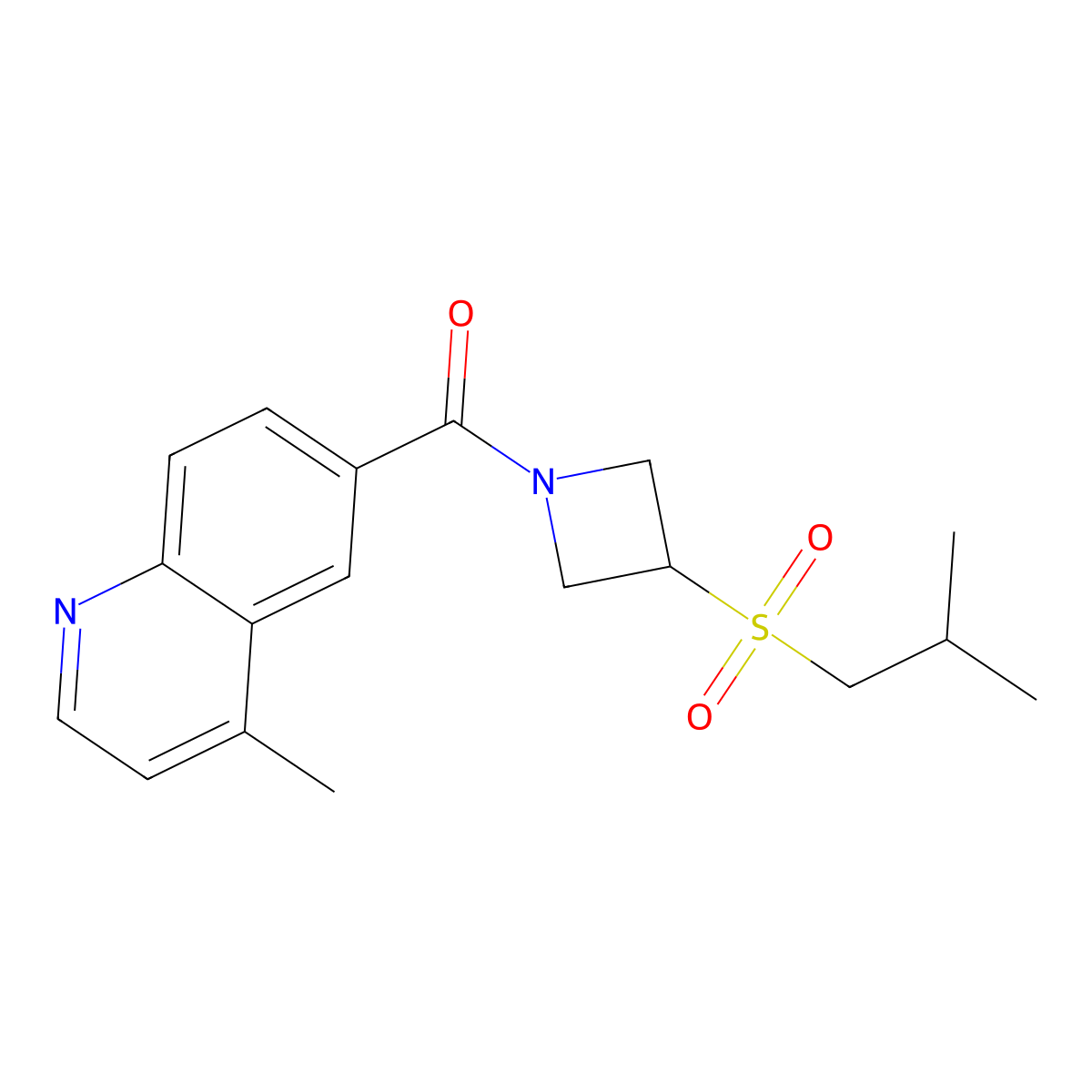 (3-(Isobutylsulfonyl)azetidin-1-yl)(4-methylquinolin-6-yl)methanone molecular structure, CAS 1797632-65-5