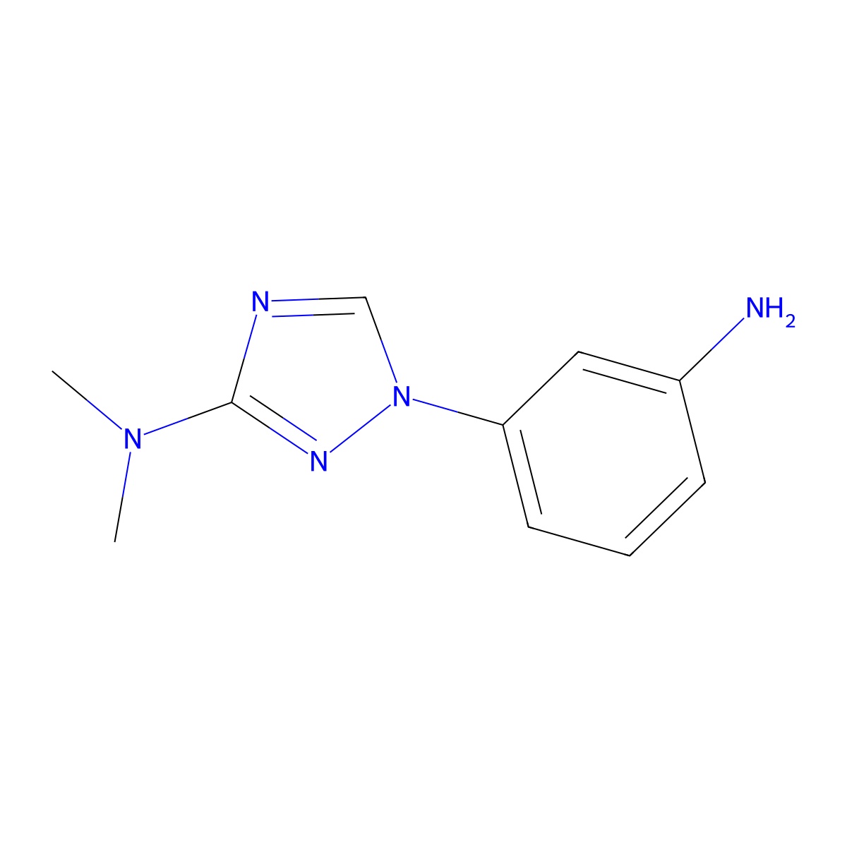 1-(3-aminophenyl)-N,N-dimethyl-1H-1,2,4-triazol-3-amine molecular structure, CAS 1797636-14-6