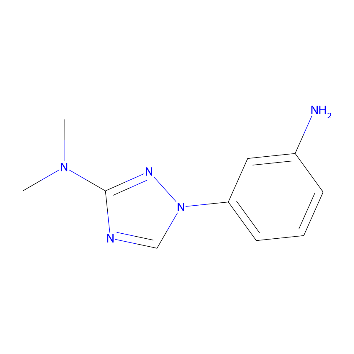 1-(3-aminophenyl)-N,N-dimethyl-1H-1,2,4-triazol-3-amine molecular structure, CAS 1797636-14-6