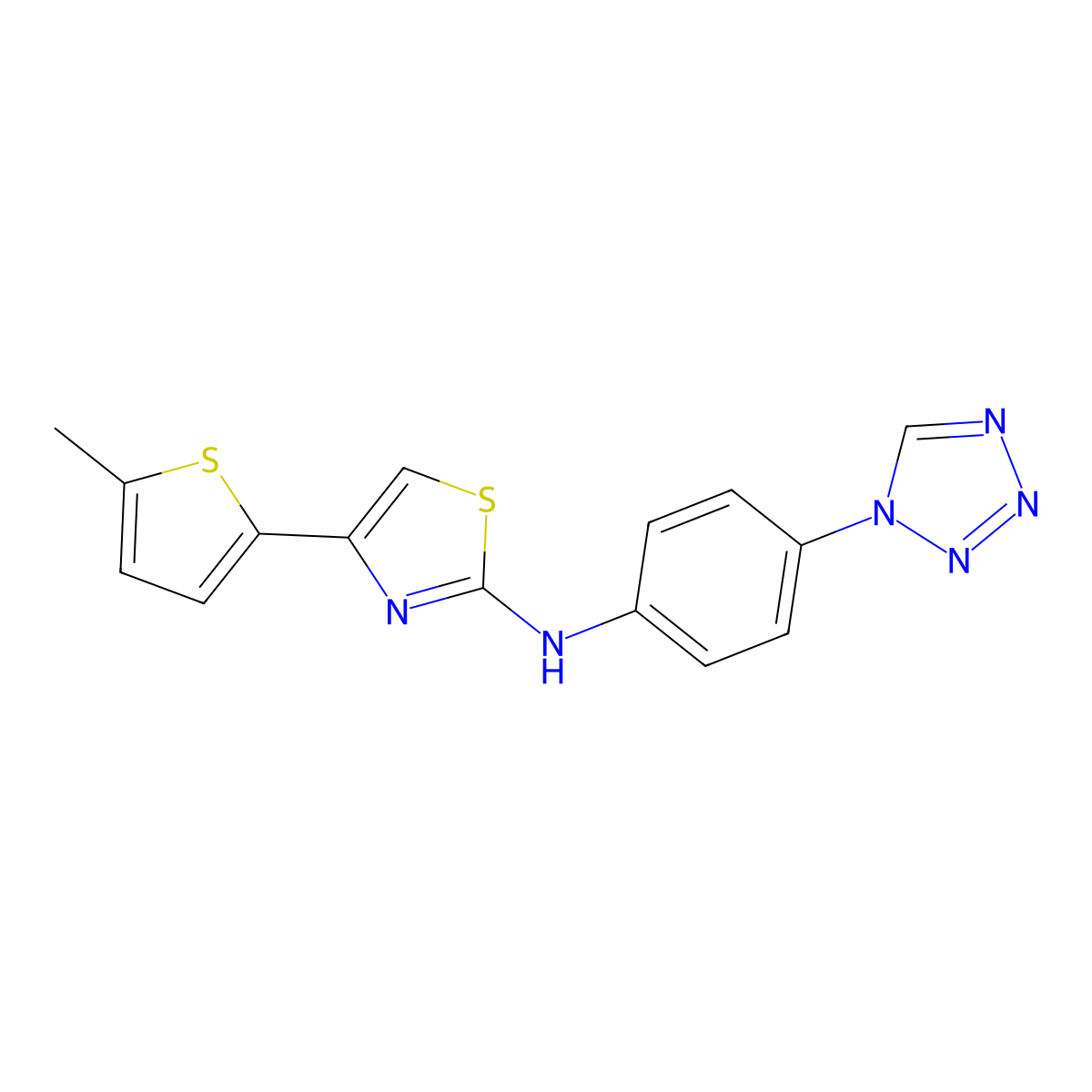 N-(4-(1H-tetrazol-1-yl)phenyl)-4-(5-methylthiophen-2-yl)thiazol-2-amine molecular structure, CAS 1797636-50-0