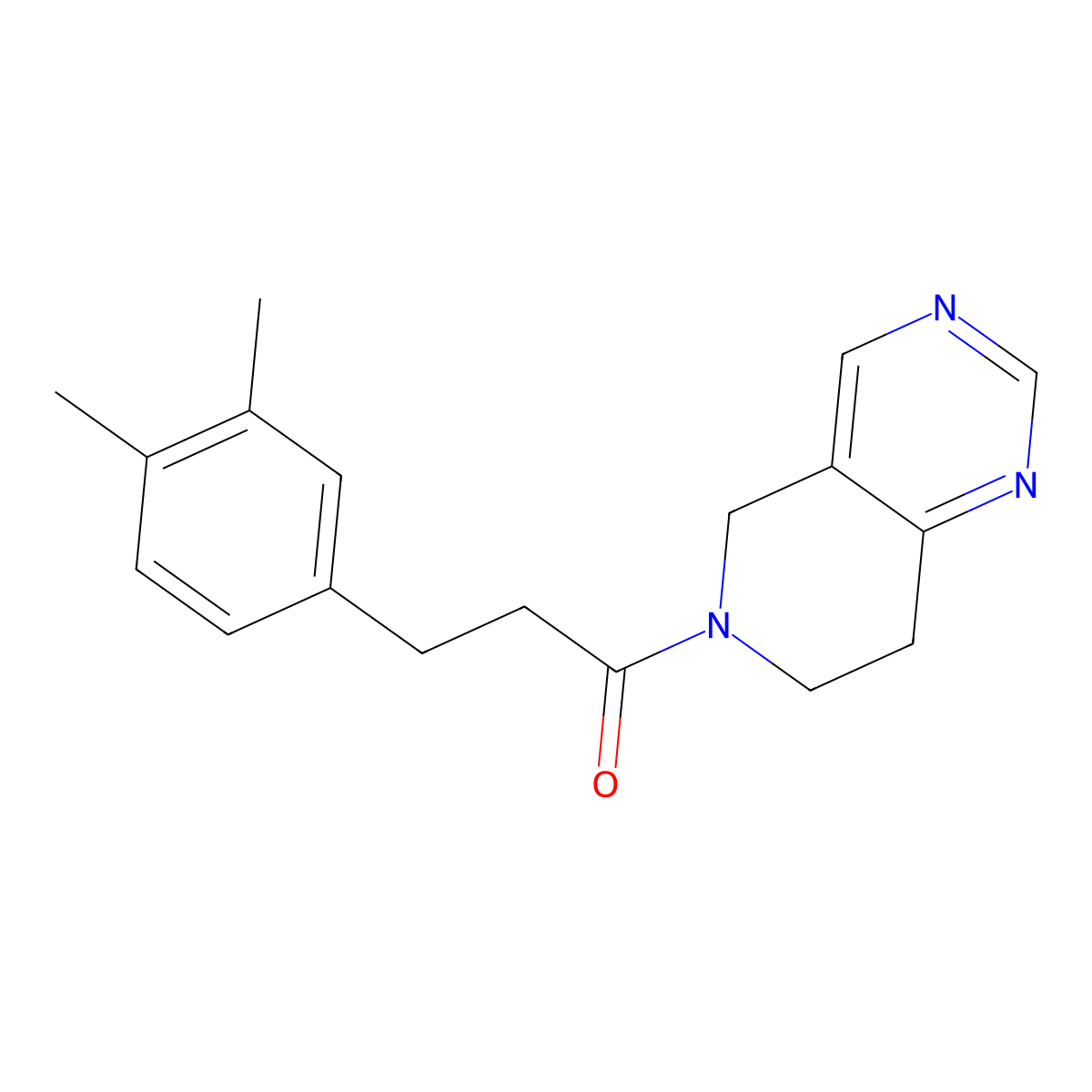 1-(7,8-dihydropyrido[4,3-d]pyrimidin-6(5H)-yl)-3-(3,4-dimethylphenyl)propan-1-one molecular structure, CAS 1797636-93-1