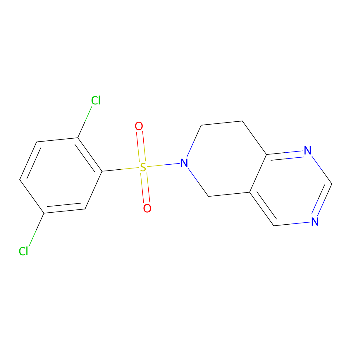 6-((2,5-Dichlorophenyl)sulfonyl)-5,6,7,8-tetrahydropyrido[4,3-d]pyrimidine molecular structure, CAS 1797637-34-3
