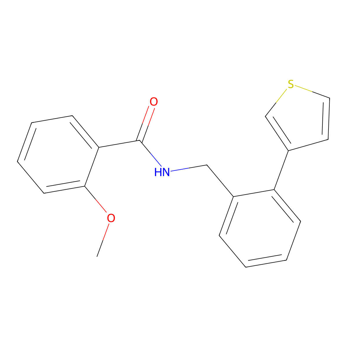 2-methoxy-N-(2-(thiophen-3-yl)benzyl)benzamide molecular structure, CAS 1797637-46-7