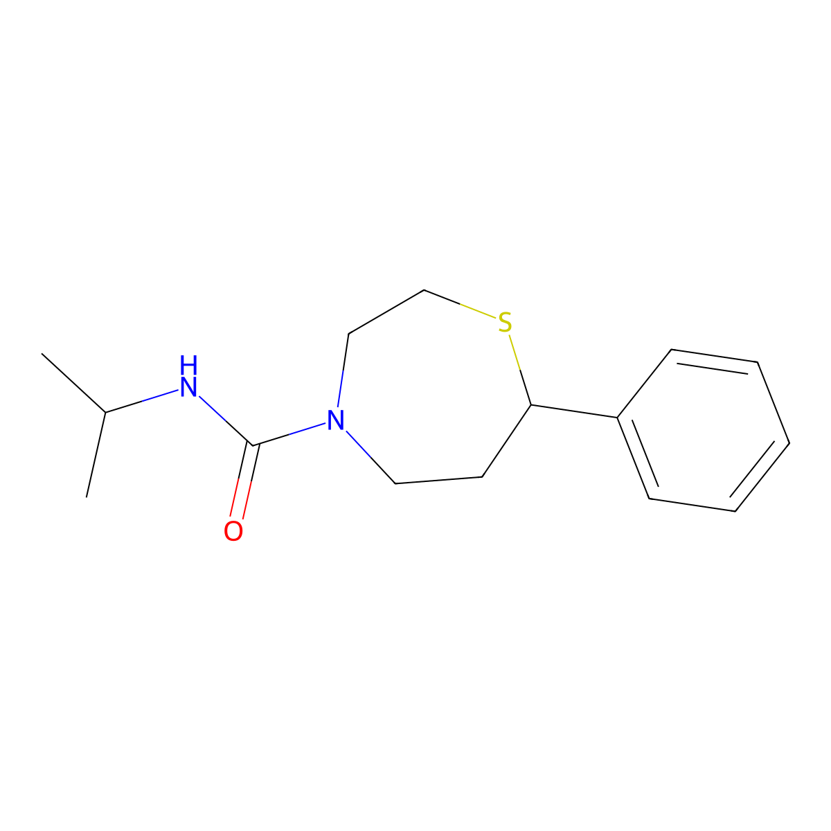 N-isopropyl-7-phenyl-1,4-thiazepane-4-carboxamide molecular structure, CAS 1797637-71-8