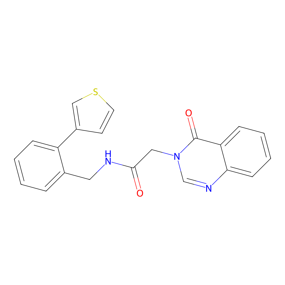 2-(4-oxoquinazolin-3(4H)-yl)-N-(2-(thiophen-3-yl)benzyl)acetamide molecular structure, CAS 1797638-09-5