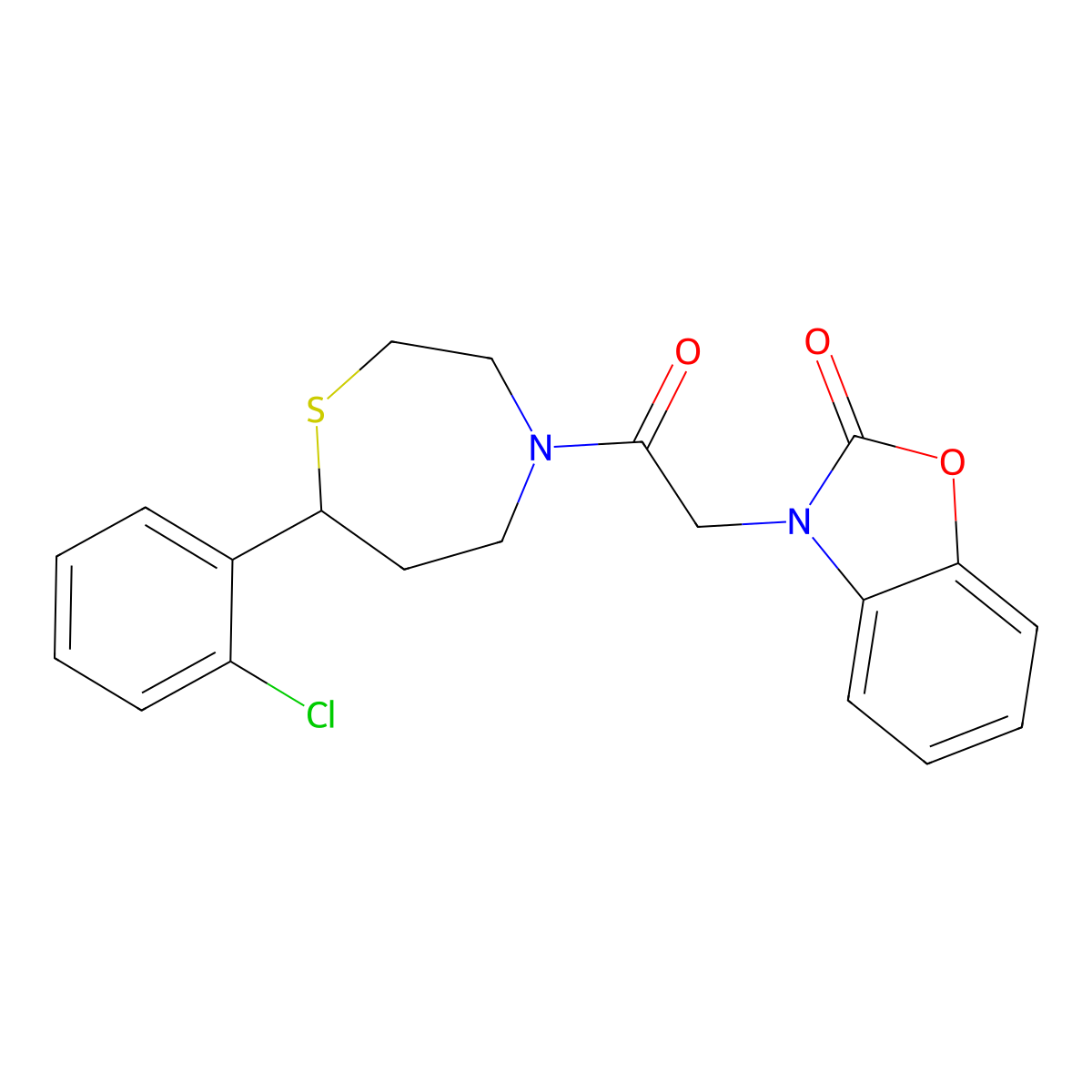 3-(2-(7-(2-chlorophenyl)-1,4-thiazepan-4-yl)-2-oxoethyl)benzo[d]oxazol-2(3H)-one molecular structure, CAS 1797638-15-3