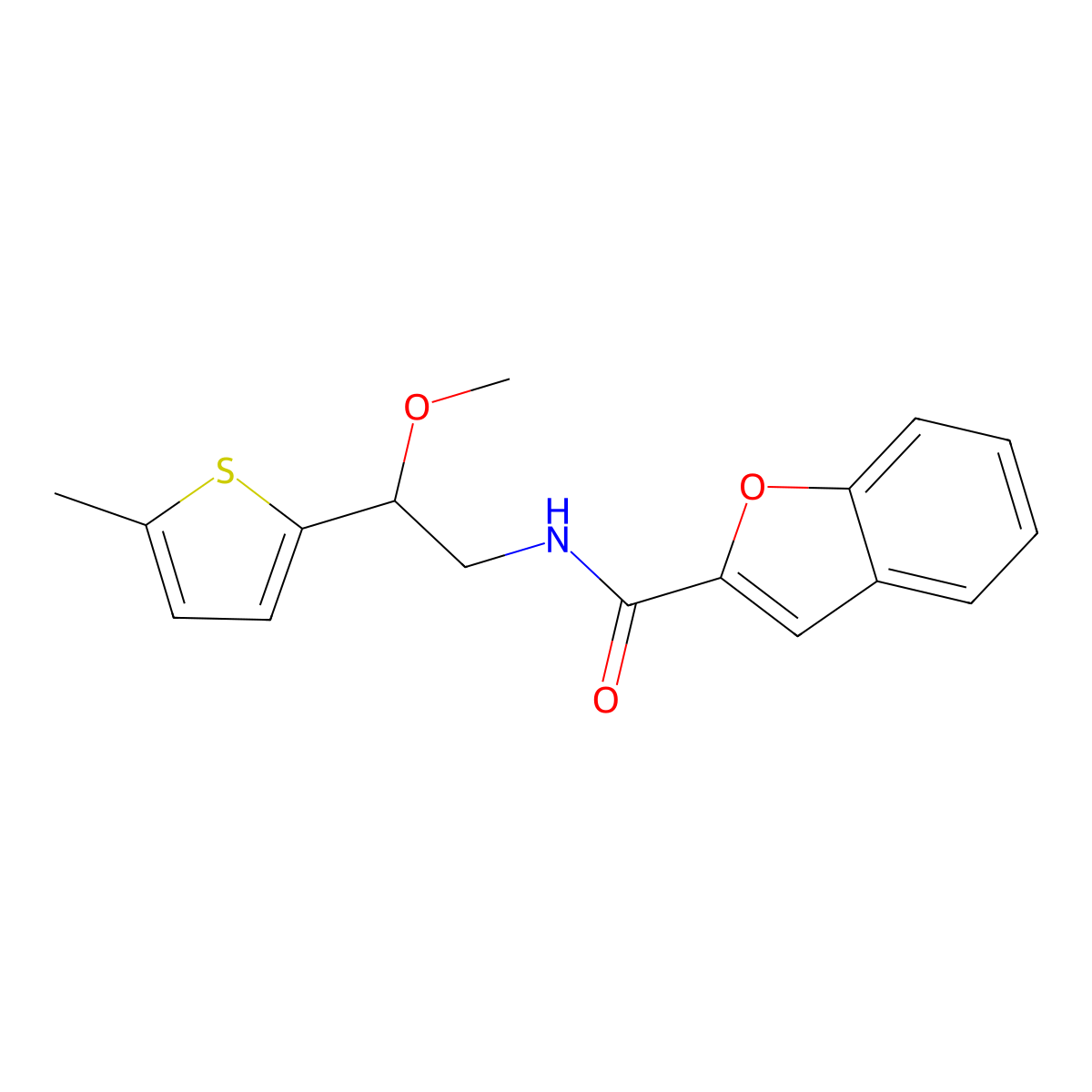 N-[2-Methoxy-2-(5-methylthiophen-2-YL)ethyl]-1-benzofuran-2-carboxamide molecular structure, CAS 1797639-92-9