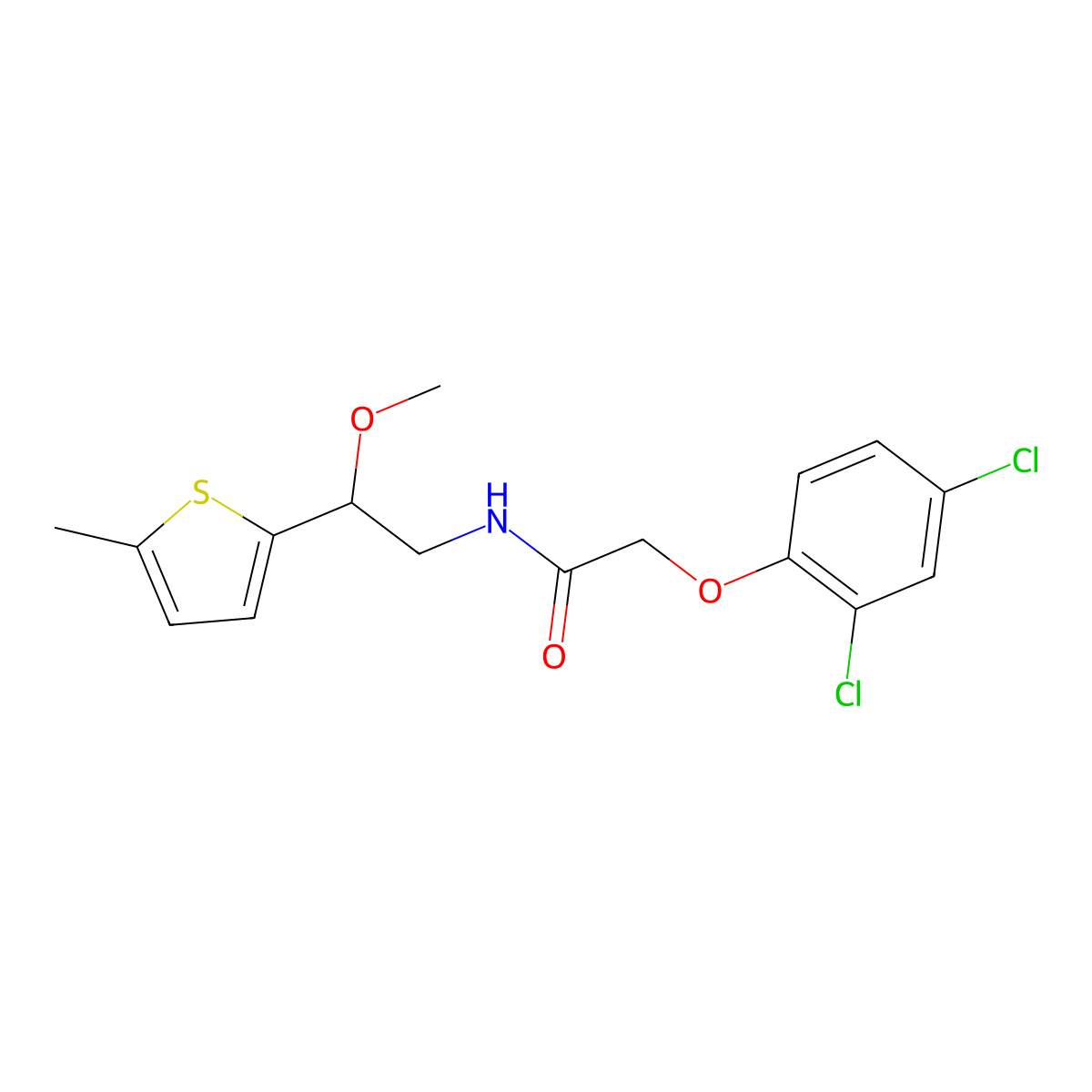 2-(2,4-Dichlorophenoxy)-N-[2-methoxy-2-(5-methylthiophen-2-YL)ethyl]acetamide molecular structure, CAS 1797640-02-8