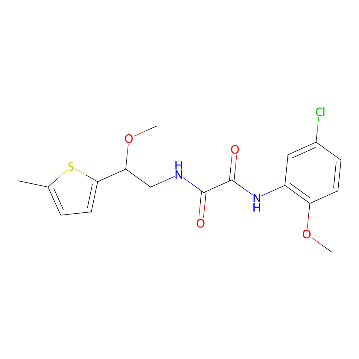 N1-(5-chloro-2-methoxyphenyl)-N2-(2-methoxy-2-(5-methylthiophen-2-yl)ethyl)oxalamide molecular structure, CAS 1797640-42-6
