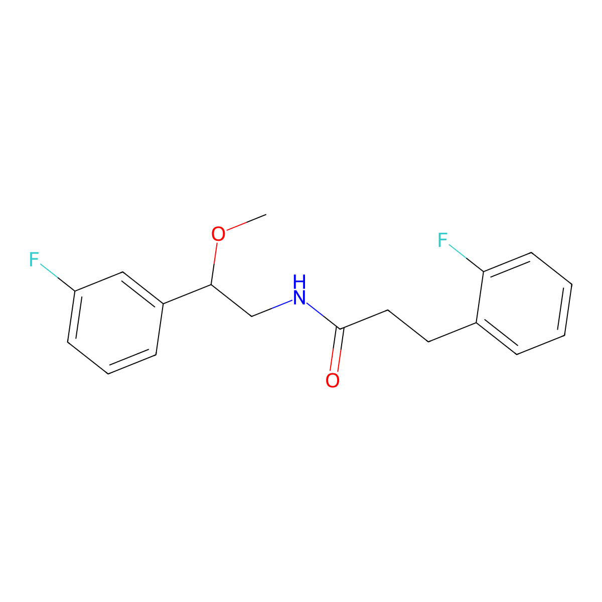 3-(2-fluorophenyl)-N-[2-(3-fluorophenyl)-2-methoxyethyl]propanamide molecular structure, CAS 1797640-74-4
