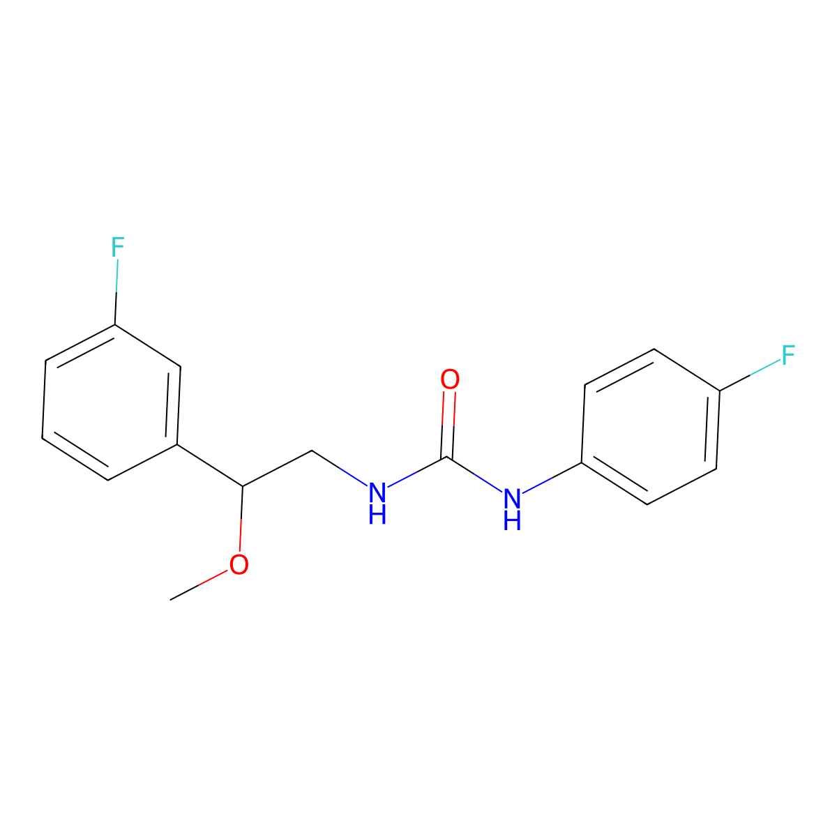 1-(4-Fluorophenyl)-3-[2-(3-fluorophenyl)-2-methoxyethyl]urea molecular structure, CAS 1797640-94-8