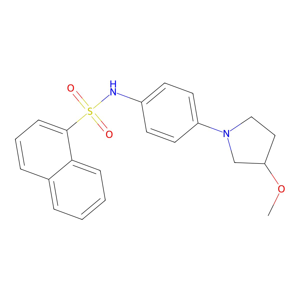 N-[4-(3-Methoxypyrrolidin-1-YL)phenyl]naphthalene-1-sulfonamide molecular structure, CAS 1797641-48-5