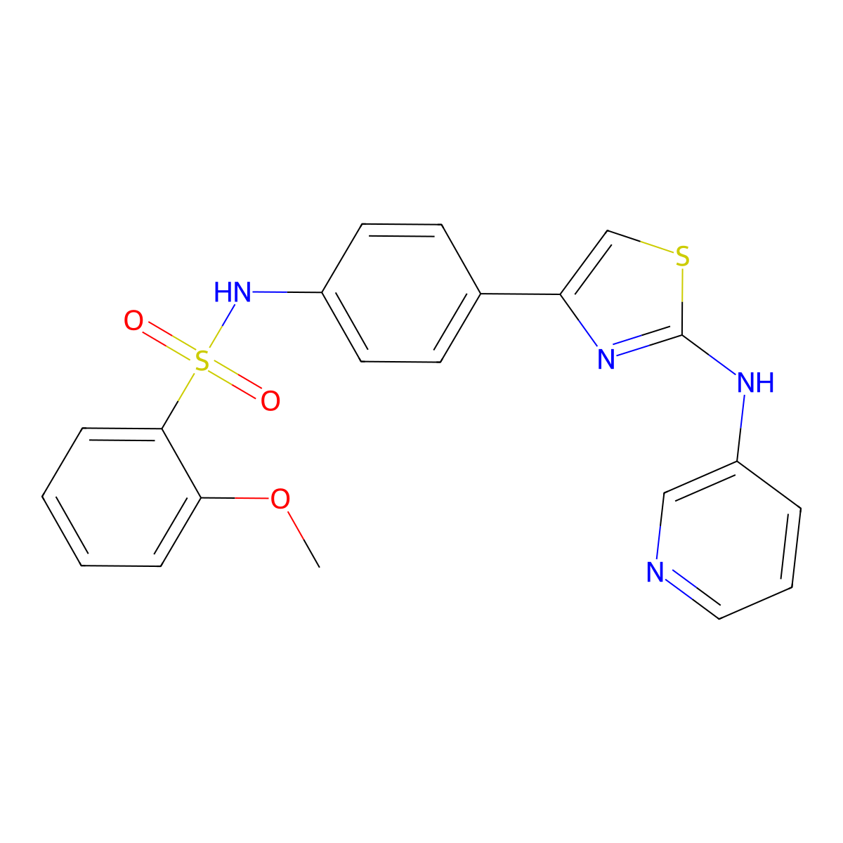 2-methoxy-N-(4-(2-(pyridin-3-ylamino)thiazol-4-yl)phenyl)benzenesulfonamide molecular structure, CAS 1797641-55-4