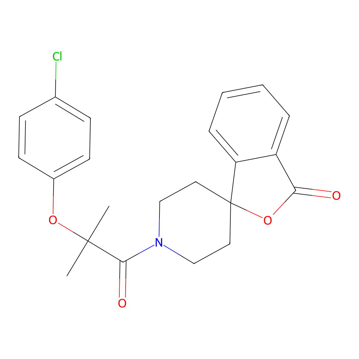 1'-(2-(4-chlorophenoxy)-2-methylpropanoyl)-3H-spiro[isobenzofuran-1,4'-piperidin]-3-one molecular structure, CAS 1797641-98-5