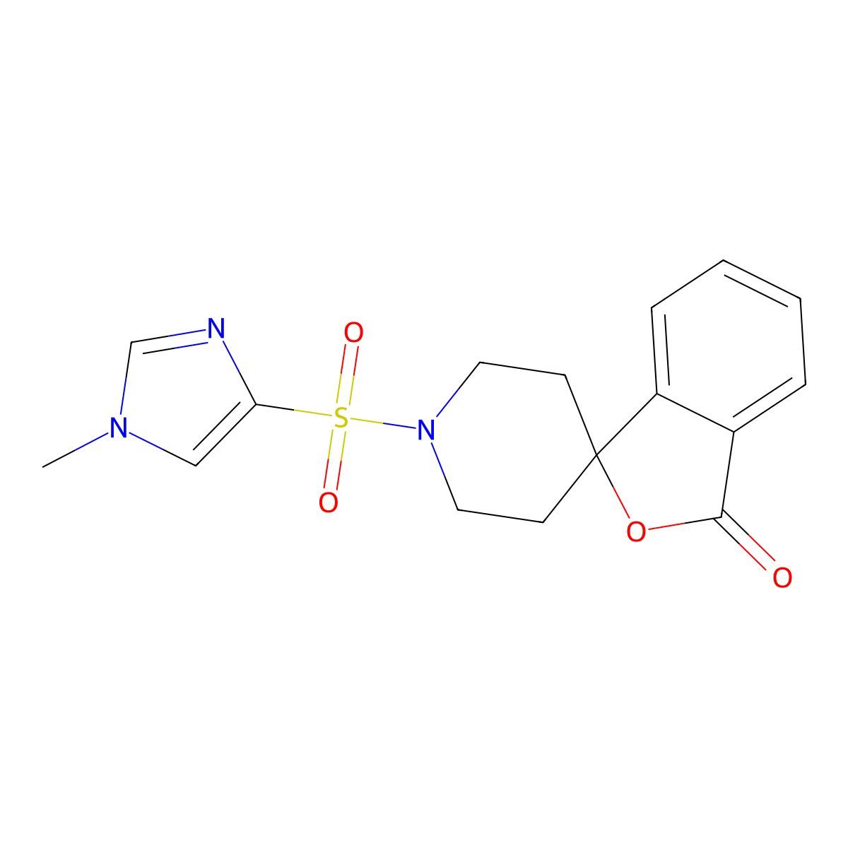 1'-[(1-methyl-1H-imidazol-4-yl)sulfonyl]-3H-spiro[2-benzofuran-1,4'-piperidine]-3-one molecular structure, CAS 1797642-49-9