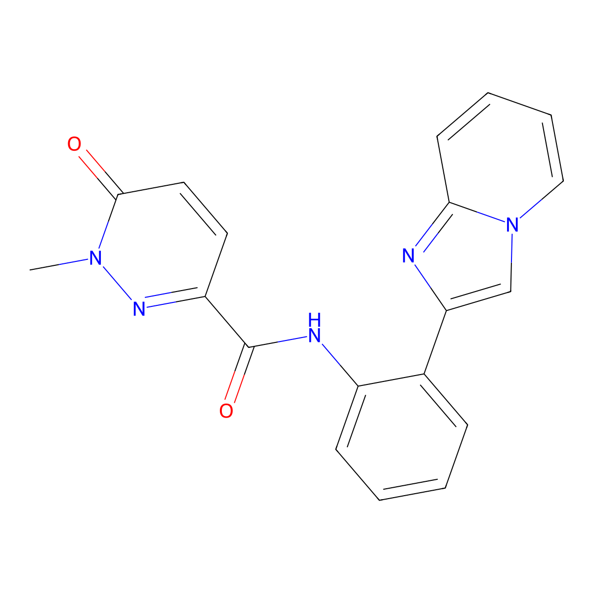 N-(2-{imidazo[1,2-a]pyridin-2-yl}phenyl)-1-methyl-6-oxo-1,6-dihydropyridazine-3-carboxamide molecular structure, CAS 1797642-55-7