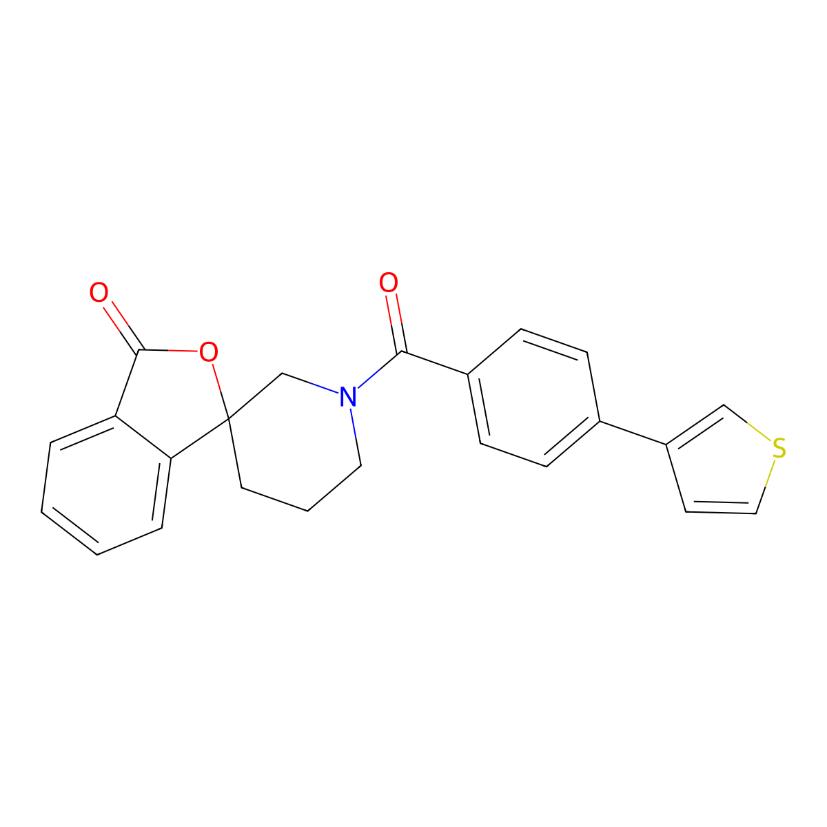 1'-(4-(thiophen-3-yl)benzoyl)-3H-spiro[isobenzofuran-1,3'-piperidin]-3-one molecular structure, CAS 1797642-61-5