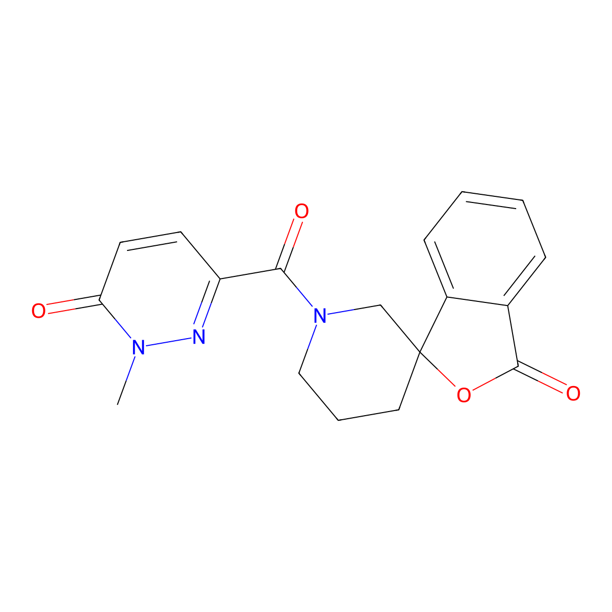 1'-(1-methyl-6-oxo-1,6-dihydropyridazine-3-carbonyl)-3H-spiro[2-benzofuran-1,3'-piperidine]-3-one molecular structure, CAS 1797642-68-2