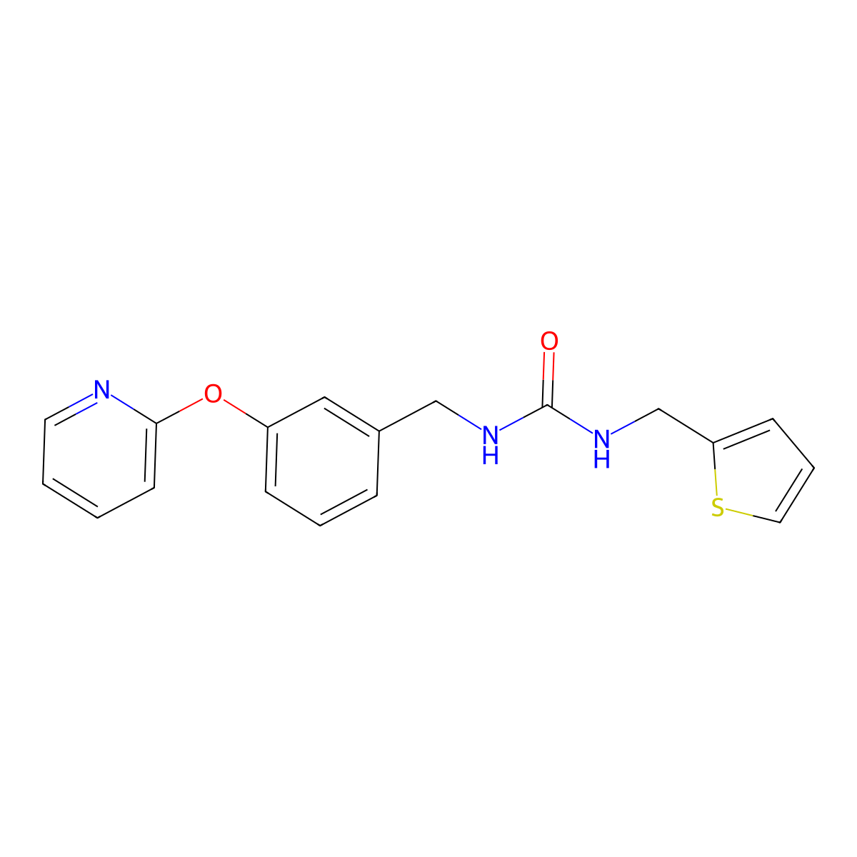 1-(3-(Pyridin-2-yloxy)benzyl)-3-(thiophen-2-ylmethyl)urea molecular structure, CAS 1797642-78-4