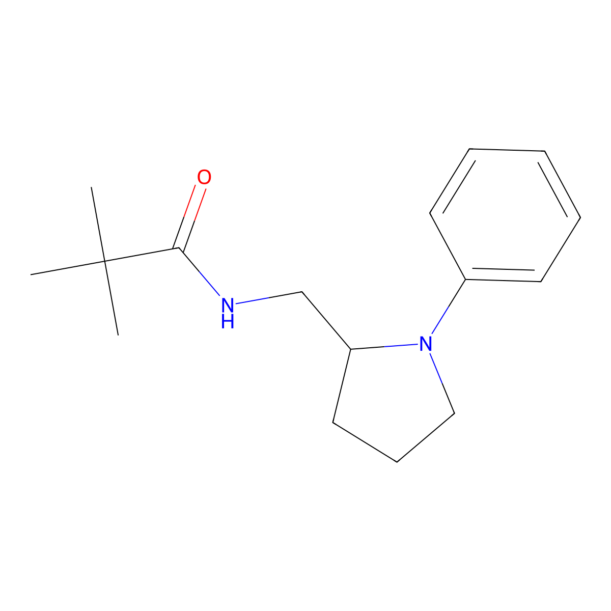 N-((1-phenylpyrrolidin-2-yl)methyl)pivalamide molecular structure, CAS 1797642-87-5