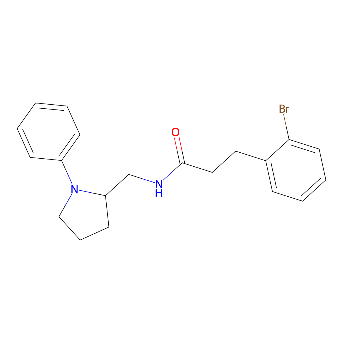 3-(2-bromophenyl)-N-[(1-phenylpyrrolidin-2-yl)methyl]propanamide molecular structure, CAS 1797643-02-7